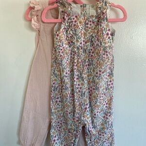H&M Floral & Pale Pink Kids Jumpsuit Set